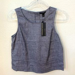 NWT Banana Republic Linen blend, slightly cropped, elegant top, size XS